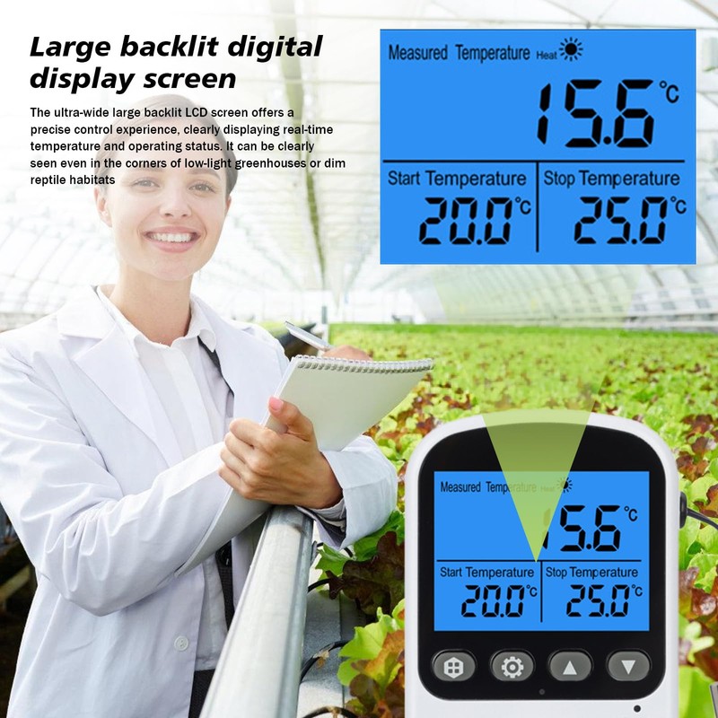 PRITOK Thermostat Plug Socket with 1.7m Sensor: Digital Temperature Controller