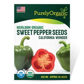 Purely Organic Heirloom Sweet Pepper Seeds (California Wonder) - Approx 35 Seeds