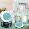 Jetec Crushed Diamond Decor Glass Coaster Coasters Set of 6