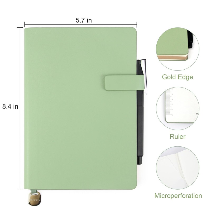 WETLOTE Soft Cover Leather Journal Notebook A5 Lined 212 Pages