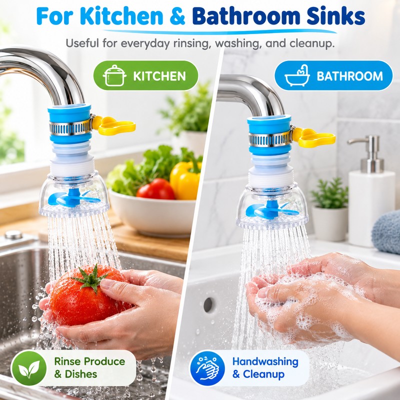 360° Rotating Faucet Extender for Sink Use – Extendable Anti-Splash