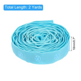 sourcing map 2 Yard Snap Button Tape for Sewing, Cotton Snap Button Trim Fastener Buckles Tape for Clothes Fabric DIY Craft, Sky Blue