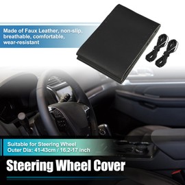 QUARKZMAN Car Steering Wheel Cover Stitch Fit 16.2-17 Inch 41-43 cm Diameter