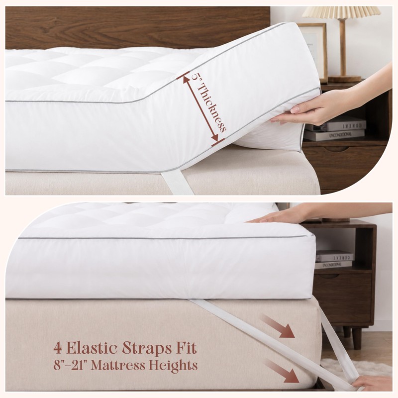 5 Inch Twin Size Memory Foam Mattress Topper, Breathable Cooling