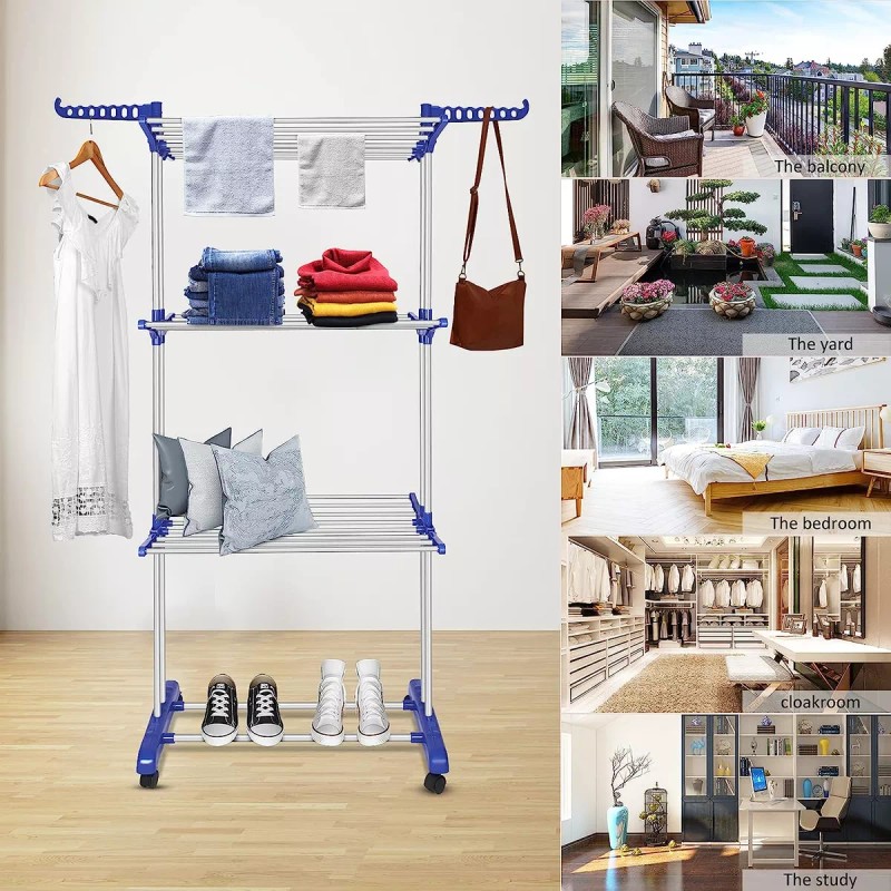 CL Tendedero Plegable De Ropa Retractil Reforzado Para Interior