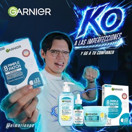 Kit Garnier KO Anti-imperfecciones: Rutina Express Aclara con Ácido Salicílico con Gel Limpiador Facial + Serum Anti Acne + Hidratante Facial Toque Seco Efecto Mate + Pimple Parches Invisibles