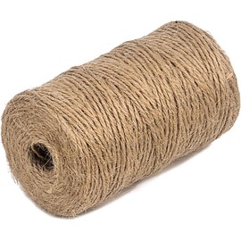 TWCE Cordel de Yute Natural, Cordel de cáñamo Fino de 1mm, 400 Metros de Cordel marrón para Manualidades, Cordel de Yute para Envolver Regalos, Manualidades, Plantas de jardín, Día de la Madre