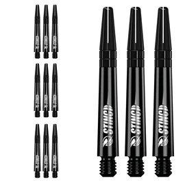 RUTHLESS Sting 3XS1774 Polycarbonate Dart Shafts Solid White with Black Aluminium Finish Medium 49mm (3 Sets of 3 Stems)