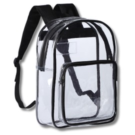SUBETE Clear Backpack, PVC Transparent Bag, Antistatic, Engineer, Cleanroom, Black