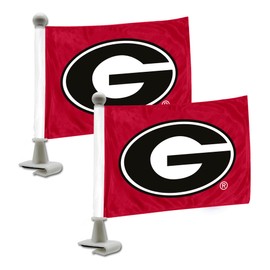 FANMATS 61903 Georgia Bulldogs Ambassador Car Flags - 2 Pack Mini Auto Flags, 4in X 6in, Perfect for Hood or Trunk