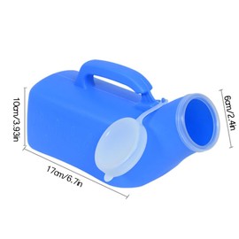 Men's Portable Urinal with Lid 1200ml Plastic Urine Bottle for Elderly Car Use Graduated Design No Spill Odorless Easy to Grip Lightweight Durable Nighttime Relief Urinals for Men Pee Bottle(Blue)