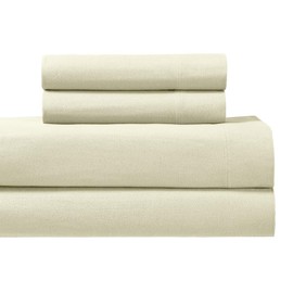 Royal Tradition Heavyweight Flannel, 100 Percent Cotton Full 4PC Bed Sheets Set, Ivory, 170 GSM