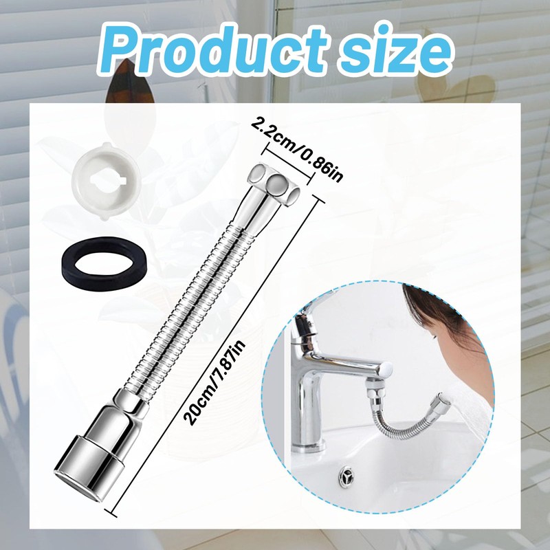 Alovez Tap Extension, 360° Multifunctional Tap Extension, 20 cm Flexibility