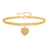GLIJWELE Initial Gold Charm Bracelets for Women, 14k Gold Filled