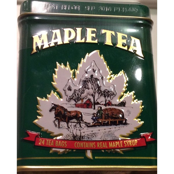 Maple Tea, 24 Tea Bags in a Decorative Metal Tin. A Fantastic Holiday Gift.