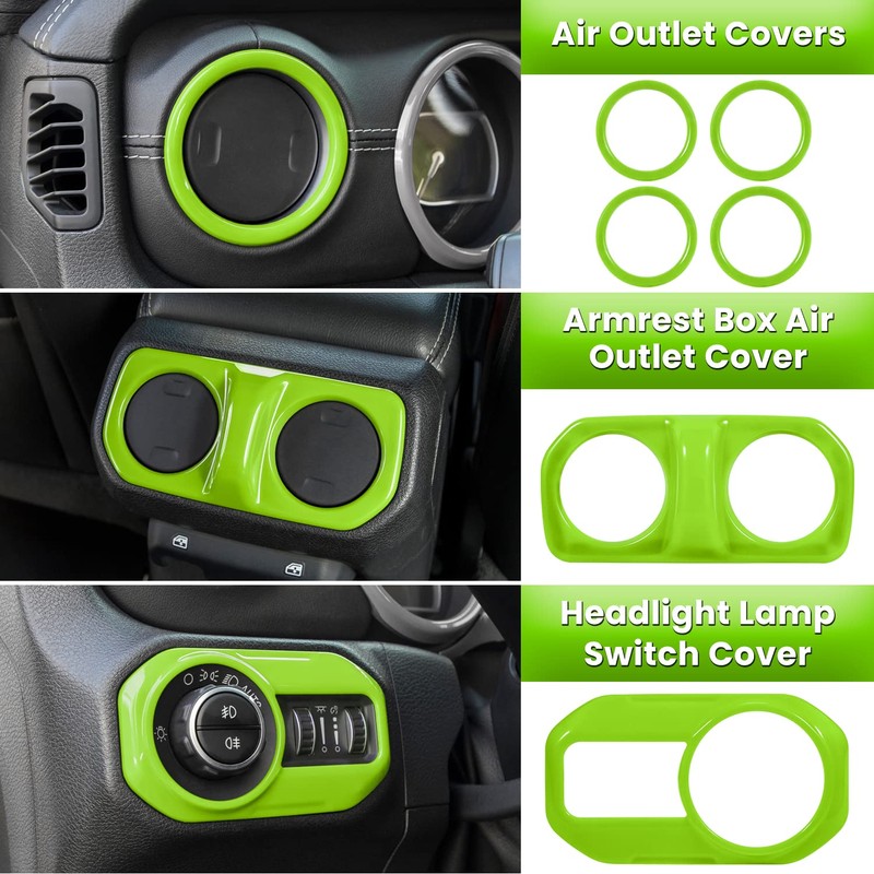 23PCS Full Set Interior Decoration Trim Kit for Jeep Wrangler