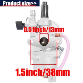 QAZAKY Carburetor for 43cc 47cc 49cc 50cc SYX Moto Holeshot Kids Mini Dirt Bike Pit Pocket Rocket Super Bike Minimoto ATV Quad Go Kart Moped Chopper Scooter Motocross Brush Cutter 2-stroke Engine Carb