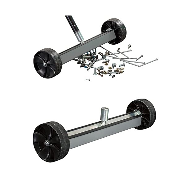 Joyful Flappers Quick-Release Rolling Magnetic Sweeper, 14-Inch Nail Magnet Sweeper