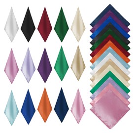 15 Pcs Women Square Neck Scarfs Mixed Color Solid Neckerchief Head Scarves for Women Retro Bandana