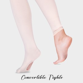 HiDance Girl's Women's Ballet Dance Tights, Ultra Soft Convertible Footed Dance Sockings Ballet Transition Tights