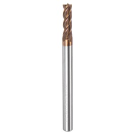 sourcing map Carbide Square End Mill 3.5mm (9/64") Dia 4mm (5/32") Shank 50mm (2") Long HRC55 TiSiN Coated Micro-Grain Tungsten Carbide 4 Flutes Milling Bit Cutter