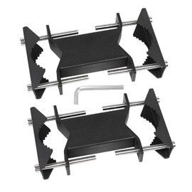 VANROUG 2 PCS Heavy Duty Antenna Mount Clamp, Wall Mount Antenna Mast Clamp V Jaw Bracket, TV Antenna Mounting Hardware for TV CB Ham Outside Home Antenna Double Pipe-Mounting, WiFi, Metal Black