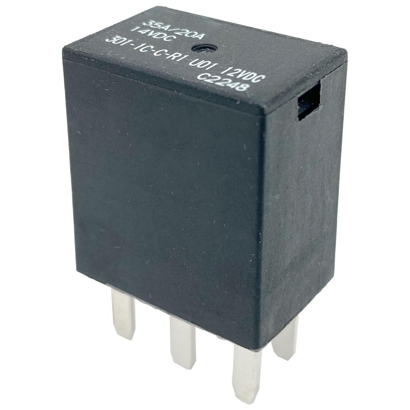 3-Pack 301-1C-C-R1 U01 Relay - 35A/20A 12VDC 5-Pin SPDT Automotive