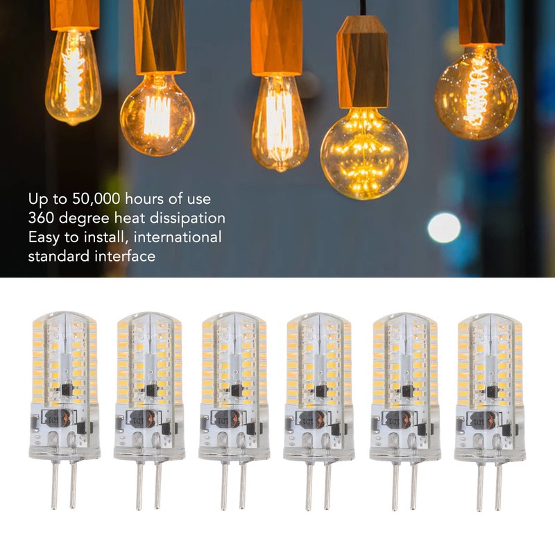 6Pcs GY6.35 LED Bulbs 5W AC 12V Warm White 2700