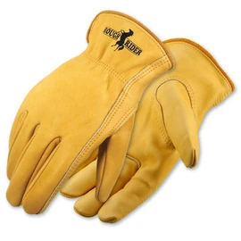 Galeton Rough Rider Premium Leather Driver Gloves With Elastic Back Gold, Large (25001PR-L)