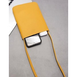 Aspersio Stylish Sacoche Thin Mini Shoulder Bag Bag, Saffron Yellow