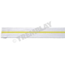 Judo Belt Roll 25m White and 1 Yellow Line, Cotton