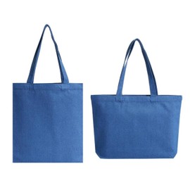 Ardorion Shopping Bag with Zip Cotton Bag Blank Shopping Bag Shopper Jute Bag Large Tote Bag Fabric Bag for Painting Travel Bag Tote Bag, multicoloured