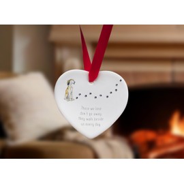 Image Industry Saluki Walk Beside Us Ceramic Heart - Dog Memorial - Memorial Gift - Hanging Decoration