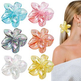 6 Pcs Flower Clips for Hair, Flower Hair Claw Clips, Plumeria Hair Clip, Flower Hair Clips for Thick and Thin Hair, Hair Accessories for Women, Flower Hair Clips for Women, Gifts for Women Teen Girls