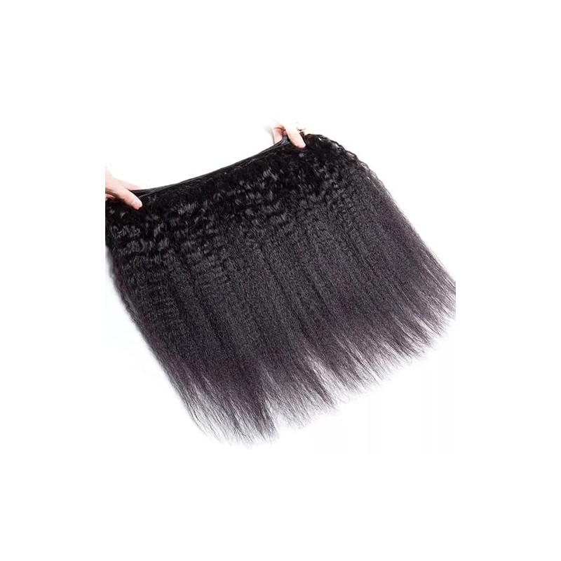 Paquetes De Cabello 12A Yaki Cabello Humano Recto Rizado 3