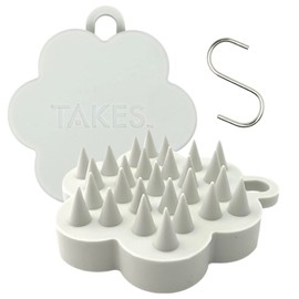 Dermatologist Supervised Shampoo Brush, Scalp Massage, Head Spa, Scalp Brush, Scalp Care, S-Shaped Hook Included (Light Gray)