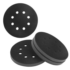 4pcs Premium Foam Sanding Pads, 5 Inch 8 Holes Sponge Cushion Soft Back Orbital Sander Pads Round Buffer Sanding Pad for Orbital Sander
