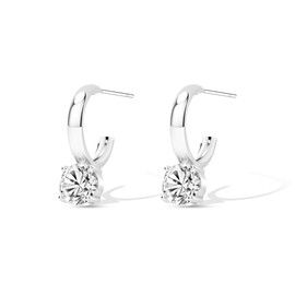 CoBi Cubic Zirconia Hoops Earrings for Women, CZ Small Huggie Earrings, 925 Sterling Silver Hoop for Everyday Wear, Minimalist Jewelry, Fashion & Hypoallergenic Accessories, Open Hoops, Ideal Gift