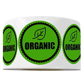 Organic Stickers,1.5 Inch Organic Food Rotation Labelsï¼Adhesive Round Circle Dots Organic Stickers 500 Labels Per Roll