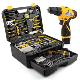DOWELL Tool Set with 12V Cordless Drill, 223-Pcs Home Tool kit for Men