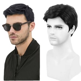AIXXCUVQ Dress To Impress Black Mens Short Wig For Role-playing Wigs Can Be Easily Adjusted To Fit Different Head Sizes High