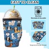 Cute Dogs Paw Reusable Iced Coffee Sleeve with Handle Neoprene