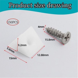 150 Pcs Wedge Bracket, Furniture Cabinet Bottom Repair Fixed, Drawer Corner Bracket with Screw Metal Fasteners,Urniture Cabinet, Desk， Suitable for Home