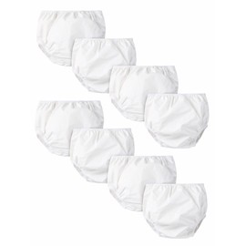 Gerber Unisex Baby Toddler 8 Pack Waterproof Diaper Cover, White, 12 Months