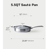 Saute Pan with Lid–12 Inch Deep Frying Pan for Stir-Fry