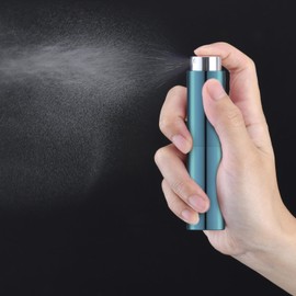 LISAPACK 8ML Atomizer Perfume Spray Bottle for Travel (2 Pack), Empty Cologne Dispenser, Portable Sprayer (Glossy Blue&Silver)
