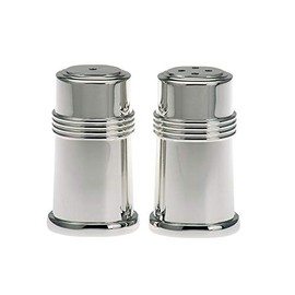 H.Bauer jun. Salt and Pepper Shaker Set of 2 – Refillable – 6 cm High – Metal – Silver-Plated – Round – Small – Simple