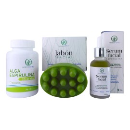 Hadosbiotec Kit Facial Detox Espirulina Serumjabóncápsulas                                                                                            