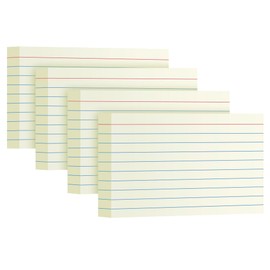 Cream Index Cards 3x5, 200 Pack, Ruled Index Cards, Flash Cards for Studying, Heavy Note Cards for Office, Home and School, 4 Packs of 50