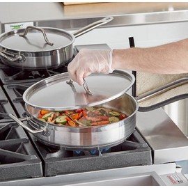 Soro Essentials– 5 qt. Stainless Steel Saute Pan with Helper Handle and Cover- Deep Frying Pan Chef Cooking Pan Frying Pan Skillet for Home and Restaurant Cookware